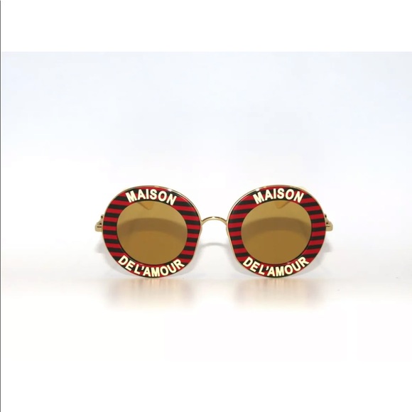 Gucci BRAND NEW HARD TO FIND! Gold green and red ( Gucci colors) round Unisex - Picture 5 of 17